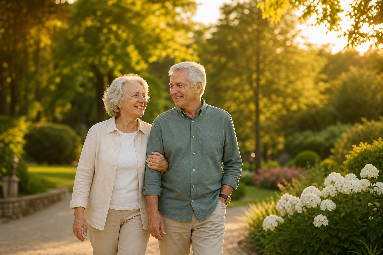 Retired couple enjoying peaceful golden years — EverGreen Life Assurance retirement security